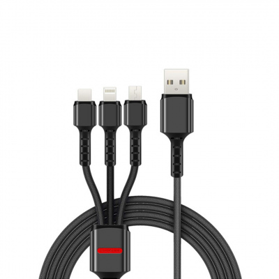 CABLE DE DATOS MÚLTIPLE USB REFORZADO V8, C, IOS CB 98859096274499